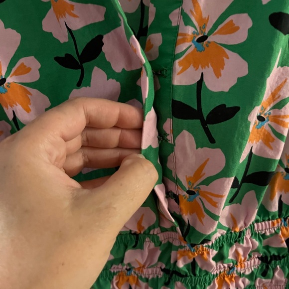 Anthropologie Somerset Mini Green Floral Dress 2X - Picture 9 of 16